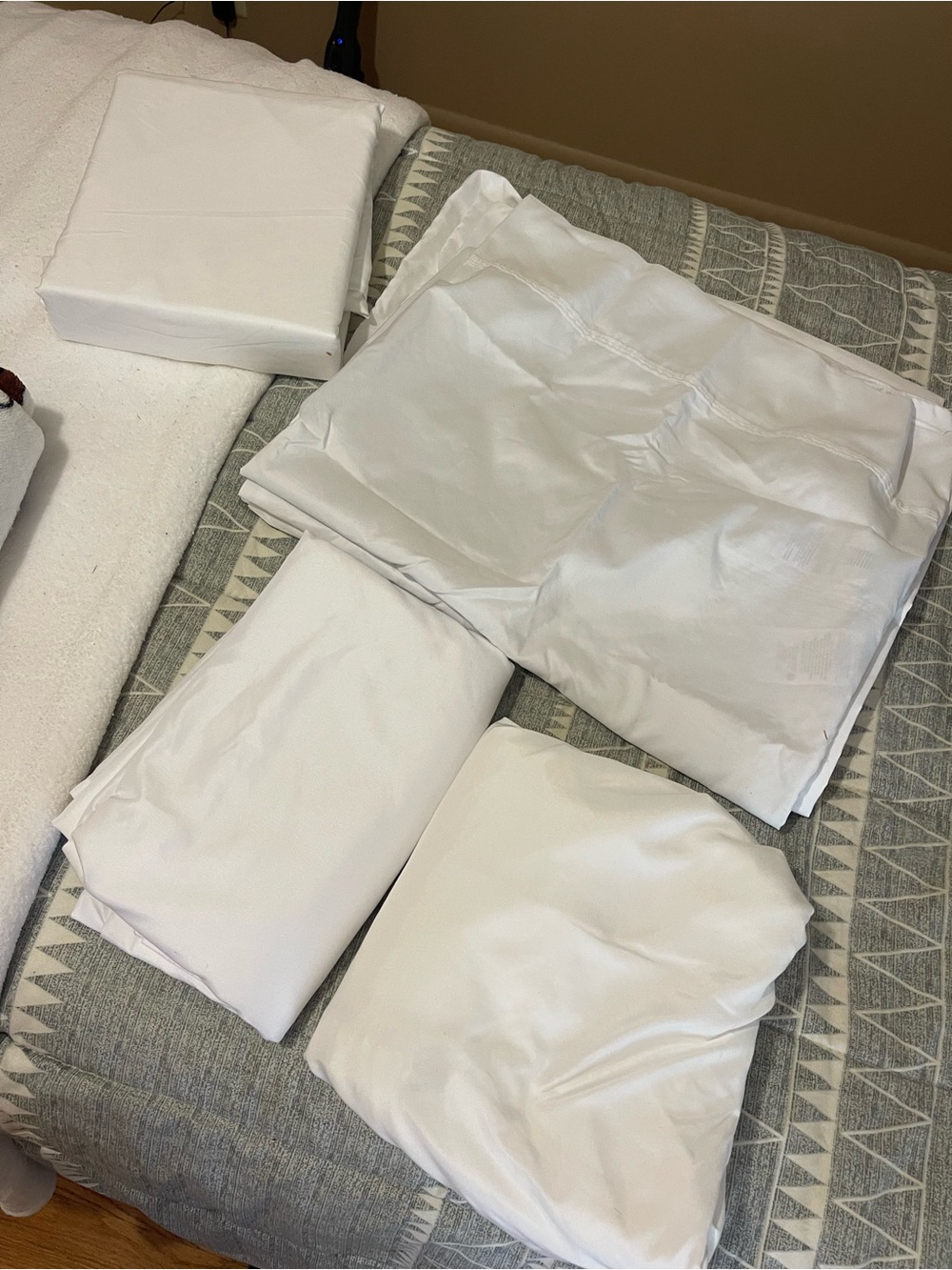White Bedding Sheets and Pillow Cases - Various Brands